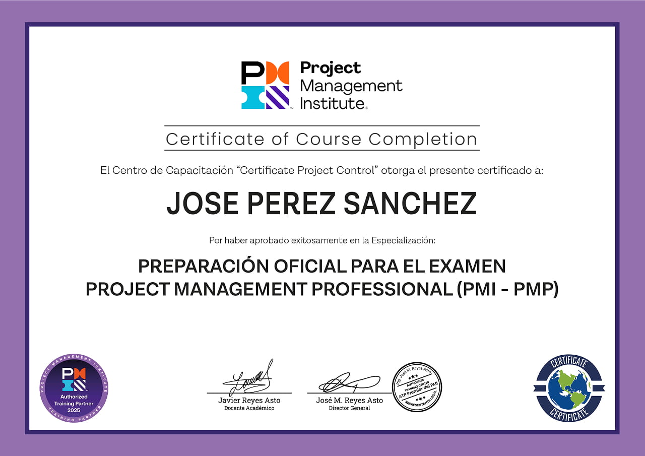 Certificate Project Control