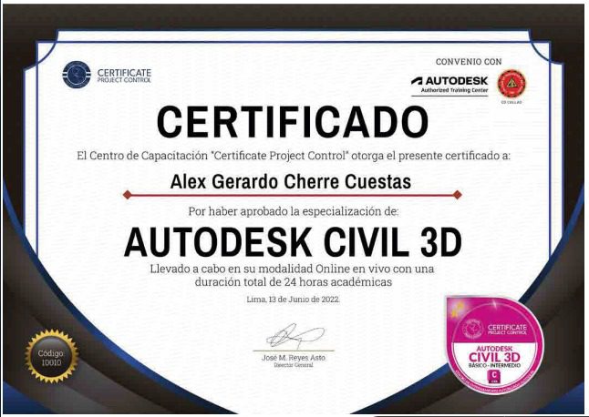 Certificate Project Control