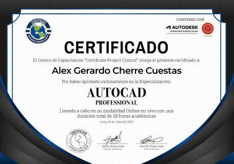 Certificate Project Control