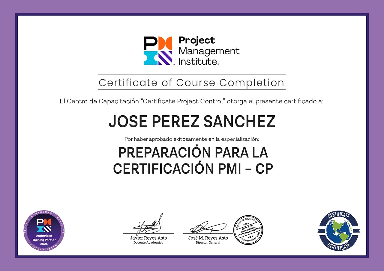 Certificate Project Control