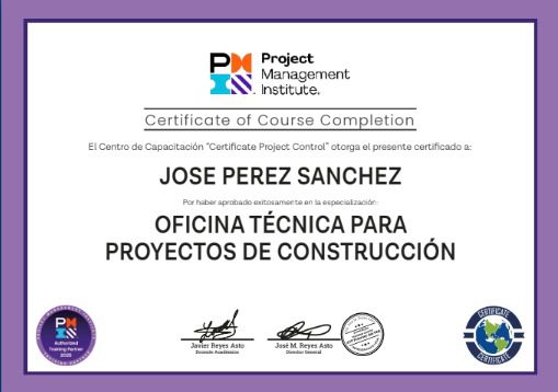 Certificate Project Control