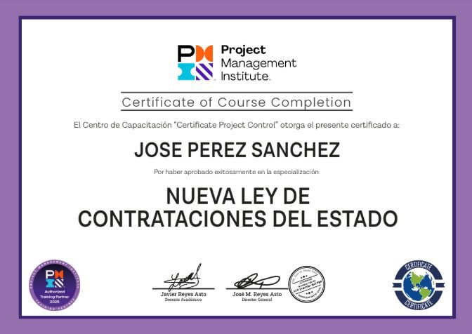 Certificate Project Control