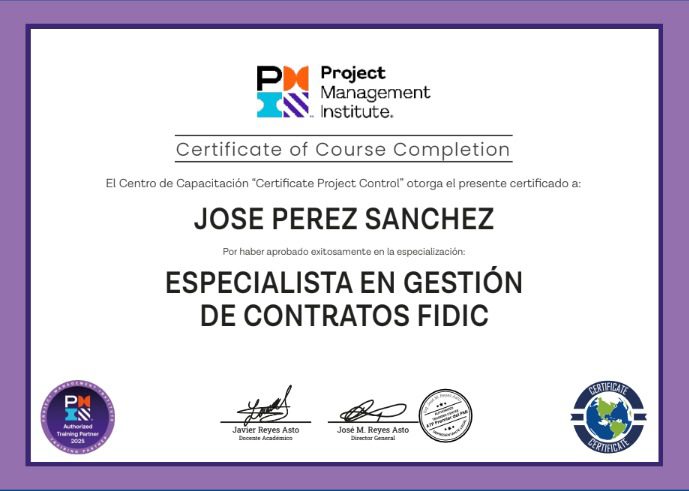Certificate Project Control