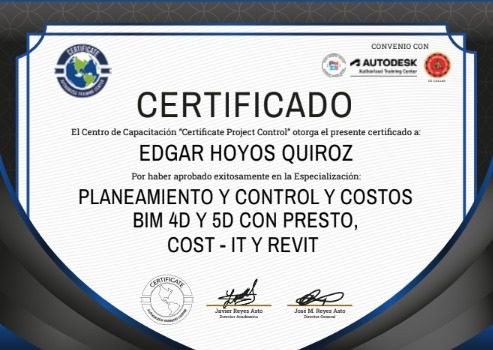 Certificate Project Control
