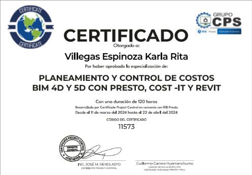 Certificate Project Control