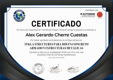 Certificate Project Control