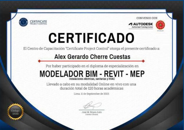 Certificate Project Control